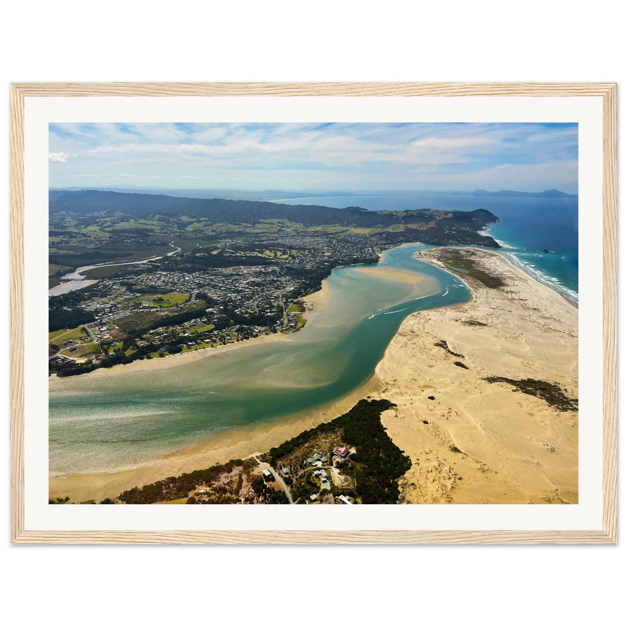 Mangawhai Heads Estuary From The Air Framed Print